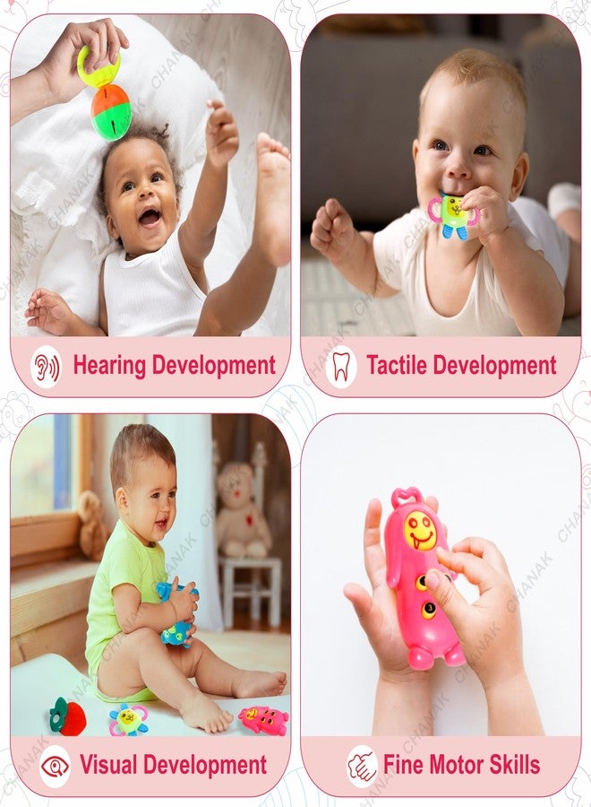 Chanak Baby Kinder Rattle Set for 0-6 Months Old Baby, Non-Toxic, 100% BPA Free, Infant Grab, Spin & Shake Rattles, Colorful Rattles with 6 Pcs, Early Educational Sensory Toy, BIS Approved - Image 4